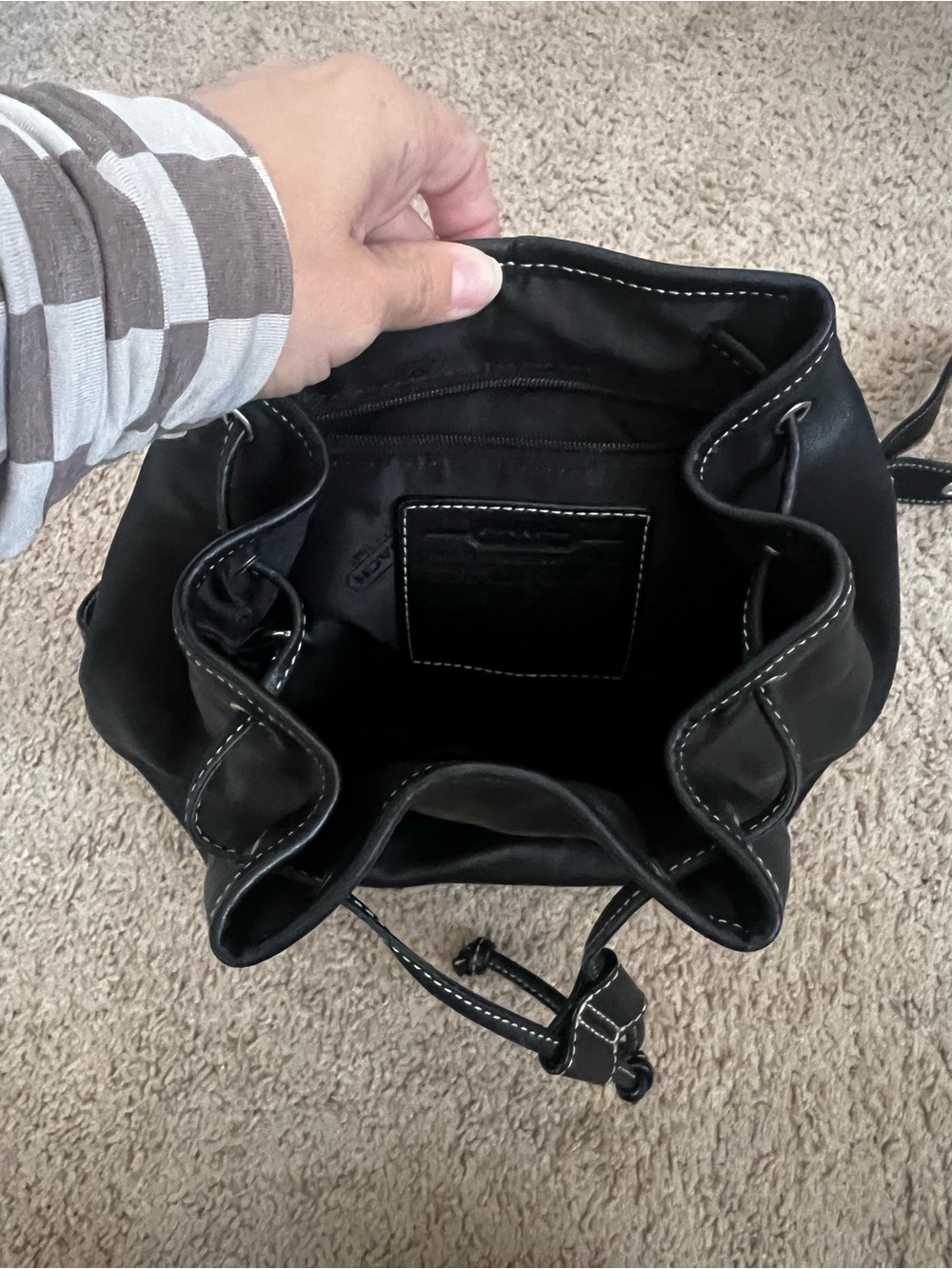 Coach Black Leather Backpack Purse - Picture 6 of 6
